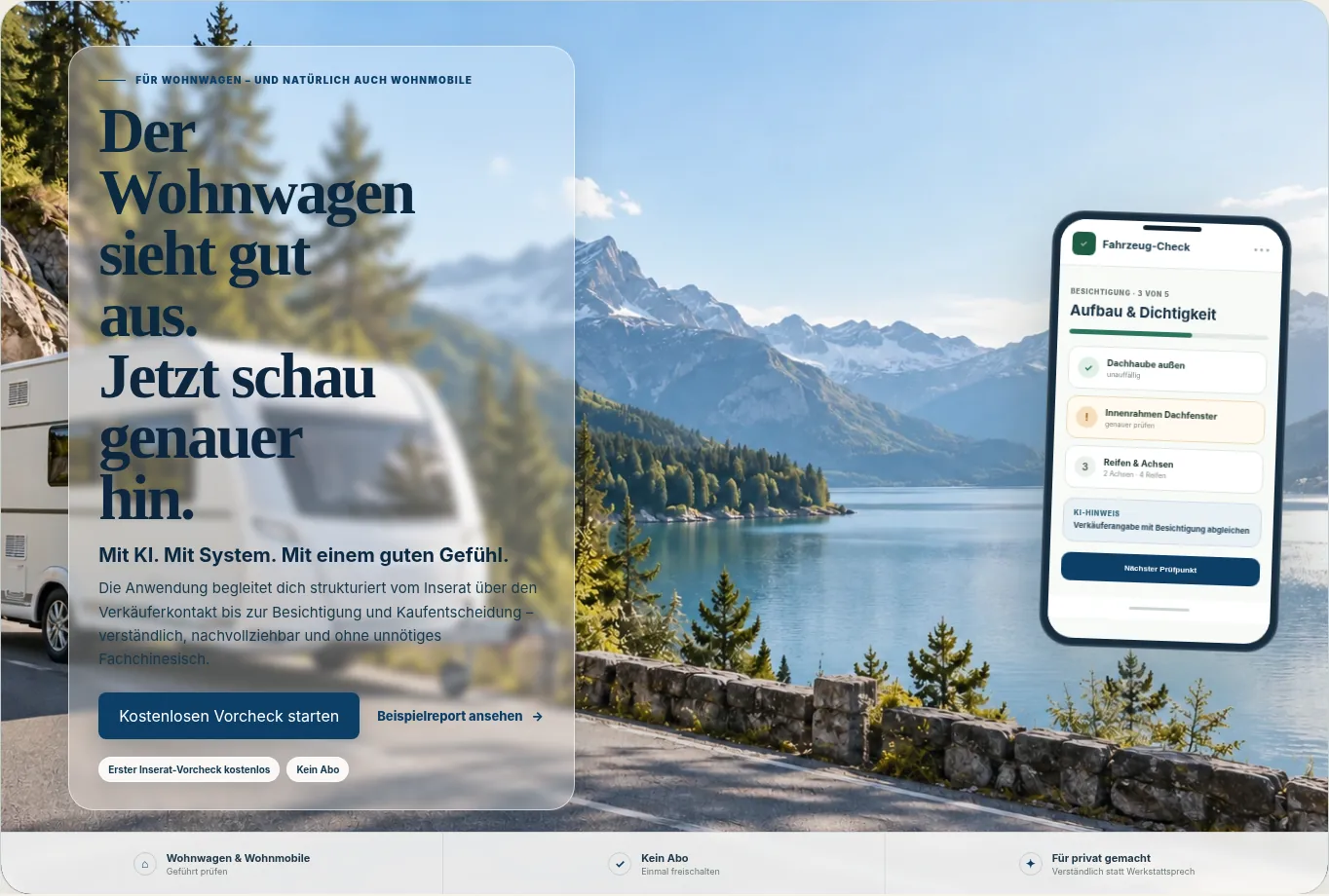 Desktopansicht: Interaktiver Fahrzeugkauf-Check
